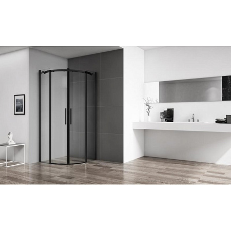 Душевой уголок BelBagno Acqua ACQUA-R-2-90-C-NERO 90х90 черный матовый