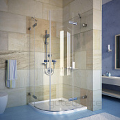 Душевой уголок Gutewetter Trend Round GK-864 80х80 стекло бесцветное, петли CH27, ручки CH113