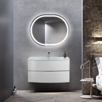 Мебель для ванной Cezares Elettra 55525 100 со стеклянной раковиной, bianco opaco