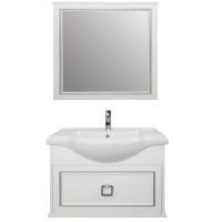 Мебель для ванной Tessoro Foster TS-F9080-CH-W-S 80 подвесная, белый с патиной серебро