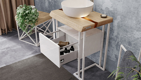 Тумба Velvex Gelou 45 белая глянцевая