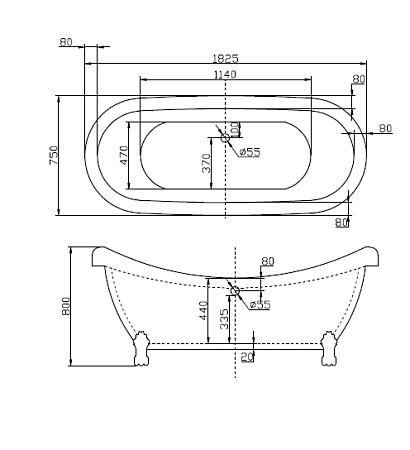 Акриловая ванна BelBagno BB05 182.5x75 белый