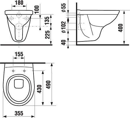 Чаша для унитаза подвесного Jika Lyra 8213770000001