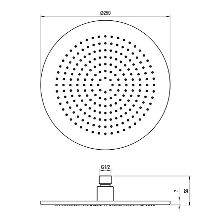 Верхний душ Ravak 980.60RGB X07P711 розовое золото