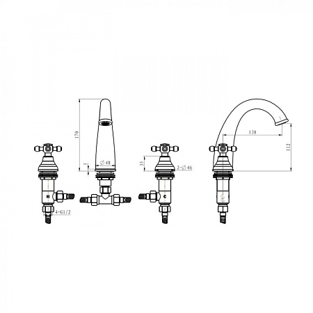 Смеситель Boheme Medici Presente 317 для раковины, бронза