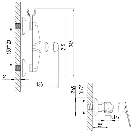 Смеситель  Lemark Partner LM6559C  для душа