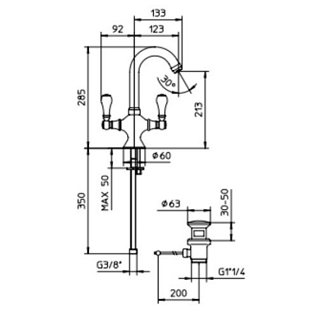 Смеситель Palazzani Porter 55322510 для раковины хром