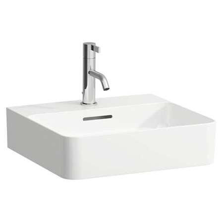 Раковина Laufen Val 8.1528.1.000.104.1 45 с 1 отверстием для смесителя, с переливом, белый