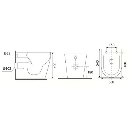Чаша для унитаза приставного BelBagno Avanto