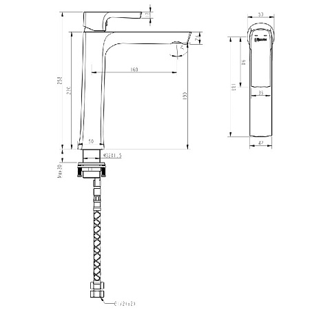 Смеситель Lemark Ursus LM7209BL для раковины, черный