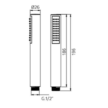 Душевая лейка Palazzani Idrotech stick 99120563 матовое золото