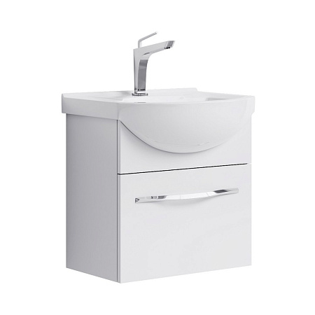Тумба с раковиной Aqwella Аллегро Agr.01.05/1 50 подвесная, 1 ящик, белая