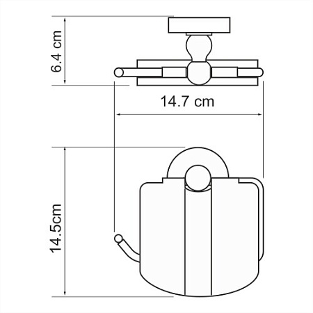 Держатель туалетной бумаги  WasserKRAFT Diemel K-2225 с крышкой, хром