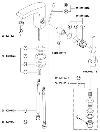 Смеситель Keuco Elegance new 51602010000 для раковины