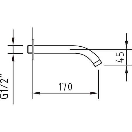 Излив Clever 97368  для ванны, хром