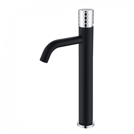 Смеситель Boheme Stick 122-BCR для раковины, ручка Diamond, черный/хром
