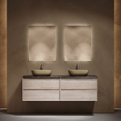 Мебель для ванной со столешницей Sancos Marmi 2.0 160 MR2.080EG+TT160A1X дуб галифакс нат/Black Sky