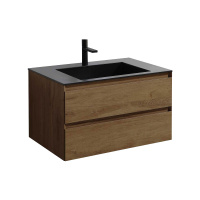 Тумба с раковиной Vincea Luka VMC-2L800TO 80 подвесная, 2 выкатных ящика, T.Oak