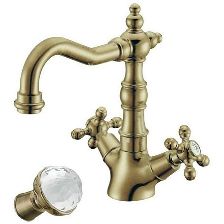 Смеситель Boheme Medici Presente 312-SW для раковины, бронза/Swarovski