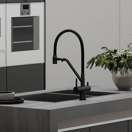 Смеситель для кухонной мойки Sancos Dora SC4003MB черный матовый