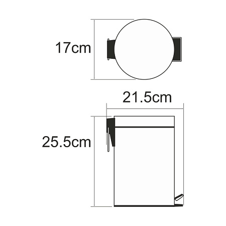 Ведро WasserKRAFT Kammel K-633W с педалью 3л, белый матовый