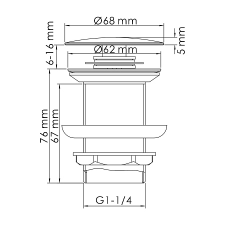 Донный клапан WasserKRAFT A245 черный