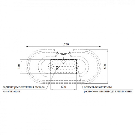 Акриловая ванна Radomir Леонесса 1-01-4-0-9-138 175х80 на ножках "лилия" Bronze