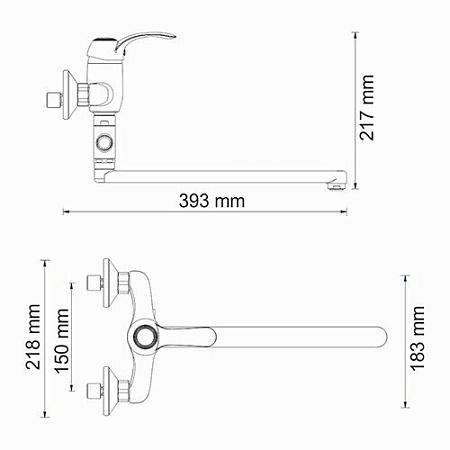 Смеситель WasserKRAFT Isar 1302L для ванны с длинным поворотным изливом, темная бронза