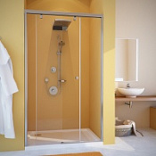 Дверь в нишу Gutewetter Slide Door GK-862 L 100x200 раздв, ст GTR тон. серое рис. Turtle