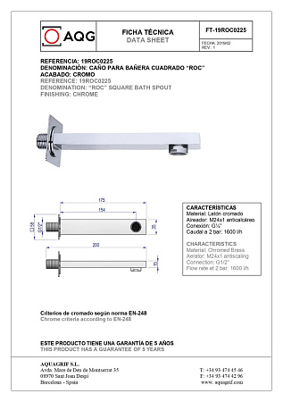Душевой комплект AQG 19ARLEC31602 хром