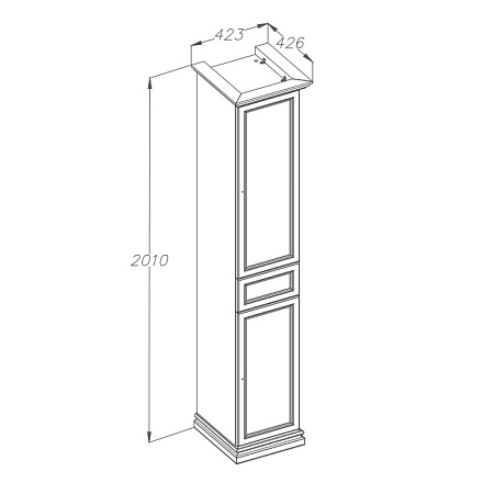 Шкаф-пенал Opadiris Корсо-оро №11 00-00000619 42 R слоновая кость (1013)