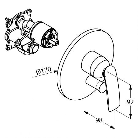 Смеситель Kludi Balance 526500575 для ванны с душем, хром