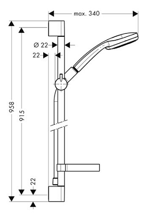 Душевой гарнитур Hansgrohe Croma 100 27774000 хром