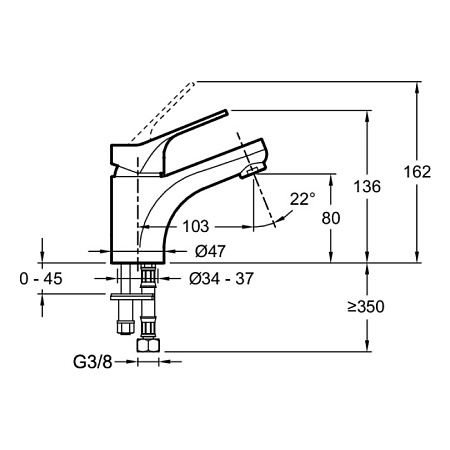 Смеситель Jacob Delafon Brive E75762-4-CP для раковины