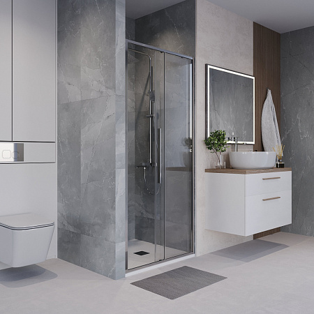 Душевая дверь Niagara Nova NG-64-10A 100x195 стекло прозрачное/профиль хром