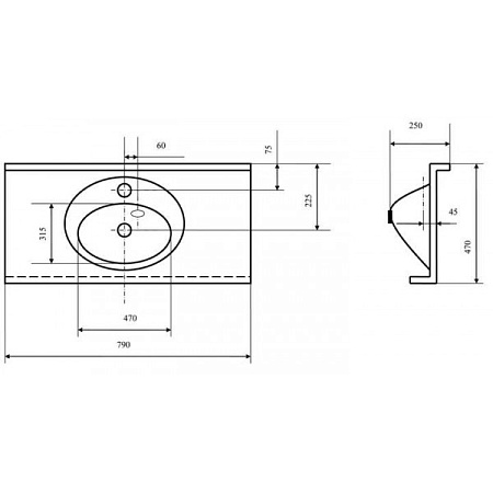 Мебельная раковина Aquaton Отель 1A70063NOT010 80 с навесами