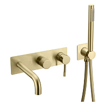 Смеситель Boheme Uno 464-3-MG для ванны с душем, золото матовое