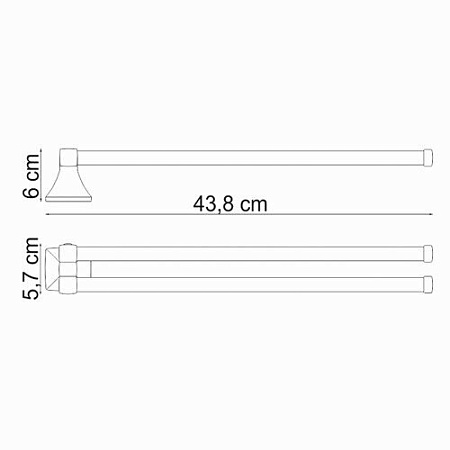 Полотенцедержатель WasserKRAFT Wern K-2531 двойной 43 хром