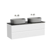 Тумба с раковиной и столешницей Sancos Snob R 140 SNR70W+TT140A1 Bianco/Black Sky