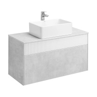 Тумба c раковиной Aquaton Марбл 1A276301MH4C0 100 с раковиной Mila 35x50, белый матовый