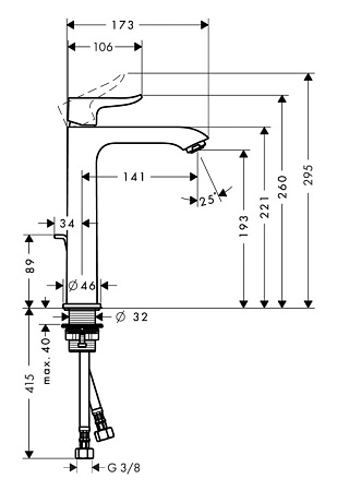 Смеситель Hansgrohe Metris 31183000 для раковины, хром