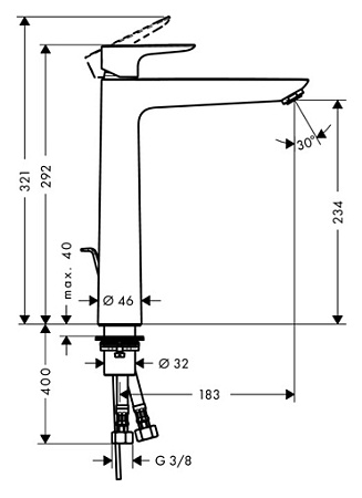 Смеситель Hansgrohe Talis E 71716000 для раковины, хром