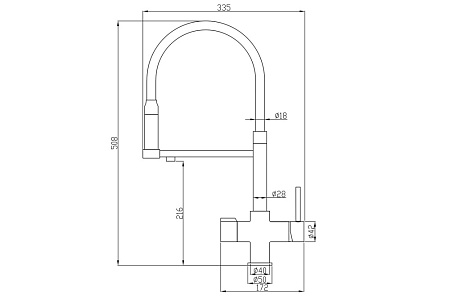 Смеситель Zorg Steel Hammer SH 2003 BRONZE для кухонной мойки, бронза