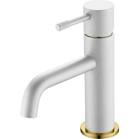 Смеситель Boheme Uno 461-WG для раковины, белый/золото