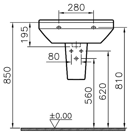 Полупьедестал VitrA D-Light 4358B003-0156 для раковины