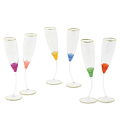 Набор бокалов для шампанского Migliore Inigma 25615 хрусталь разноцветный, декор золото