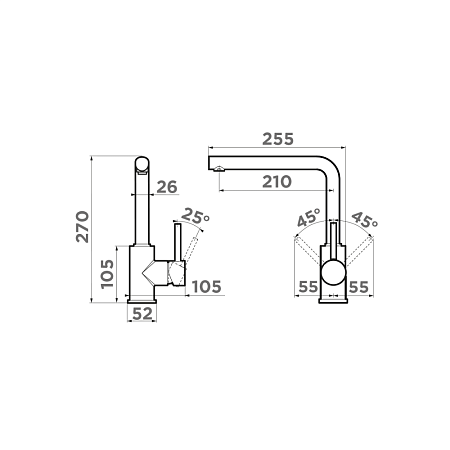 Смеситель Omoikiri Nakagawa-BL 4994307 для кухонной мойки, черный