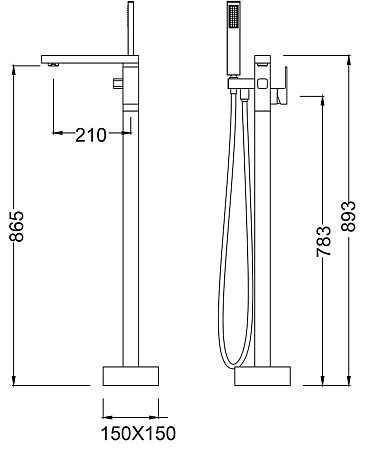 Смеситель Timo Selene 2200/00Y-CR напольный, хром