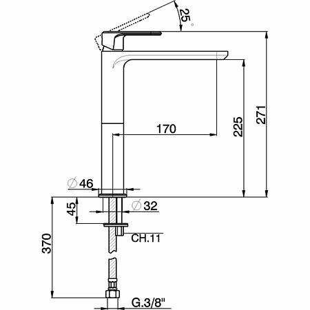 Смеситель Cisal LineaViva LV00354021 для раковины, хром