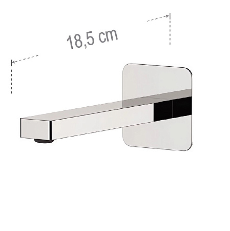 Излив для ванны Remer Slash 91SL хром